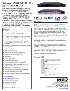 Receiver/Decoder -- T-Ramp IP+DVB-T+T2+ASI/SDI+HDMI+ASI+IP