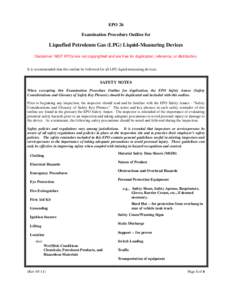 EPO 26 Examination Procedure Outline for Liquefied Petroleum Gas (LPG) Liquid-Measuring Devices Disclaimer: NIST EPOs are not copyrighted and are free for duplication, reference, or distribution.