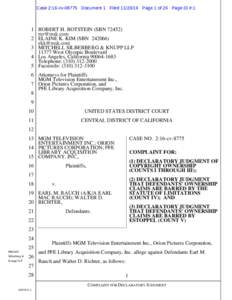 Case 2:16-cvDocument 1 FiledPage 1 of 26 Page ID #:1  1 ROBERT H. ROTSTEIN (SBNELAINE K. KIM (SBN) 