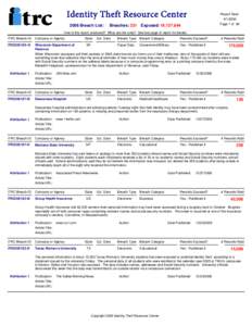 Identity Theft Resource Center 2006 Breach List: Report Date: [removed]Page 1 of 66