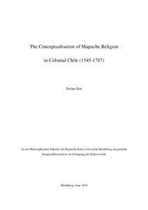 South America / Pillan / Ngen / Diego de Rosales / Religious studies / Wekufe / La Araucana / Ngenechen / Mapuche mythology / Americas / Mapuche