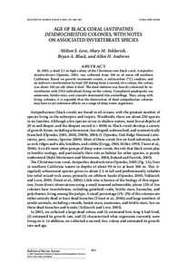 BULLETIN OF MARINE SCIENCE, 80(2): 391–400, 2007  CORAL REEF PAPER Age of Black Coral (Antipathes dendrochristos) Colonies, with Notes