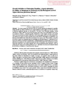 Growth inhibition of Dalmatian toadflax, Linaria dalmatica (L.) Miller, in response to herbivory by the biological control agent Meeinus janthinus Germar