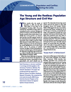 COMMENTARY • Population and Conflict: Exploring the Links The Young and the Restless: Population Age Structure and Civil War