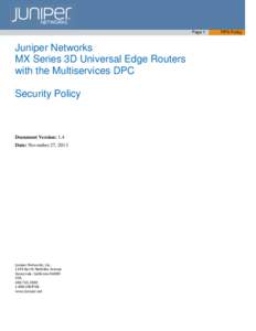 Junos Cryptographic Security Policy
