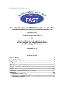 Phase 1 Report_30012012_final_rev3.doc  Phase 1 Report (Rev. 3) on Task EME1.1, Methodology to Assess Future Risks From the Emerging Issues Section of the European Aviation Safety Plan submitted to the European Aviation 