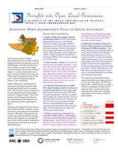 March[removed]Volume 1, Issue 5 Insights into Open Local Governance A p r o d u c t o f t h e O p e n L G U R e s e a r c h