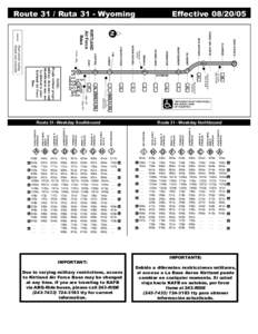 Route 31 / Ruta 31 - Wyoming  Effective[removed]EAGLE ROCK