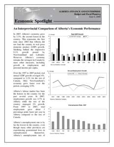 Alberta Finance and Enterprise - Economic Spotlight - June 4, 2008