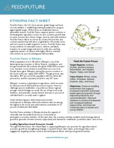 ETHIOPIA FACT SHEET Feed the Future, the U.S. Government’s global hunger and food security initiative, is establishing a lasting foundation for progress against global hunger. With a focus on smallholder farmers, parti