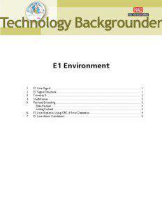 E1 Environment 1. 2.