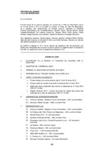 PROVINCE DE QUÉBEC VILLE DE REPENTIGNY Le 14 mai[removed]Procès-verbal de la séance régulière du conseil de la Ville de Repentigny tenue