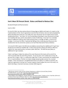 Nuclear fuels / Nuclear proliferation / Nuclear materials / Uranium compounds / International Atomic Energy Agency / Enriched uranium / Institute for Science and International Security / Uranium hexafluoride / Uranium / Nuclear technology / Chemistry / Nuclear physics