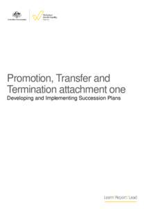 Promotion, Transfer and Termination attachment one