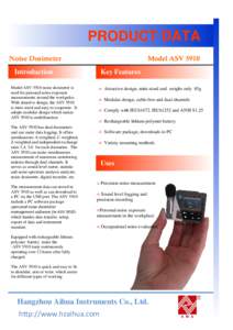 PRODUCT DATA Noise Dosimeter Model ASVIntroduction