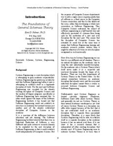 Introduction to the Foundations of General Schemas Theory -- Kent Palmer  the response of Computer Science departments was to add a single course in group production of software as a final course in the Computer Science 