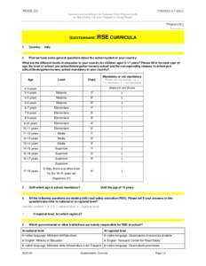 ROSE 25  TREN/E3[removed]Inventory and compiling of an European Good Practice Guide on Road Safety Education targeted at Young People Please don’t fill in