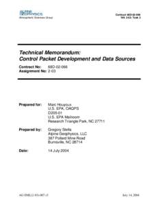 Control Packet Development and Data Sources