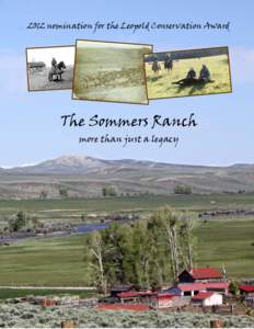 2012 nomination for the Leopold Conservation Award  The Sommers Ranch more than just a legacy  Does the cattle business provide the primary source of income?