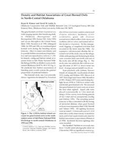 Density and Habitat Associations of Great Horned Owls in North-Central Oklahoma