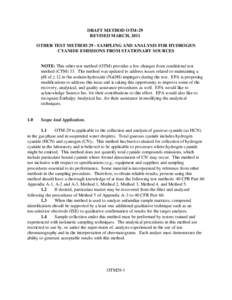 METHOD XHCN - SAMPLING AND ANALYSIS FOR HYDROGEN CYANIDE EMISSIONS FROM STATIONARY SOURCES