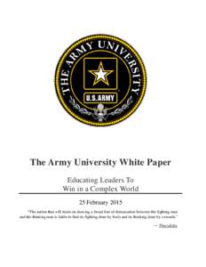 The Army University White Paper