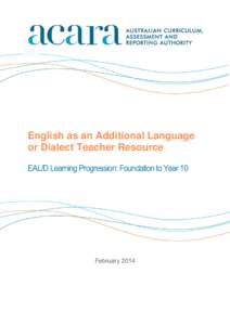 Microsoft Word - EALD Learning Progression revised February 2014