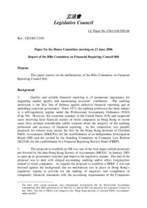 立法會 Legislative Council LC Paper No. CB[removed]Ref : CB1/BC[removed]Paper for the House Committee meeting on 23 June 2006