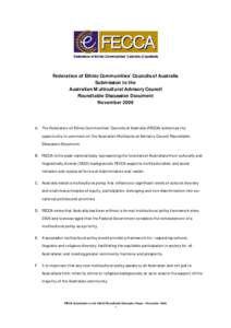 Federation of Ethnic Communities’ Councils of Australia Submission to the Australian Multicultural Advisory Council Roundtable Discussion Document November 2009