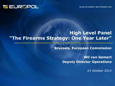 Europol Unclassified - Basic Protection Level  High Level Panel “The Firearms Strategy: One Year Later” Brussels, European Commission