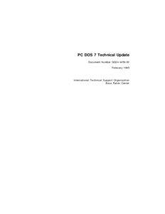 PC DOS 7 Technical Update Document Number GG24[removed]February 1995