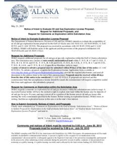 Microsoft Word - Notice of Intent to Evaluate on Gulf of Alaska Solicitation Area 1 page