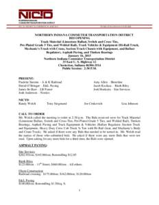 NORTHERN INDIANA COMMUTER TRANSPORTATION DISTRICT 33 E. U.S. HIGHWAY 12  CHESTERTON, IN[removed]PHONE: [removed]  FAX: [removed]