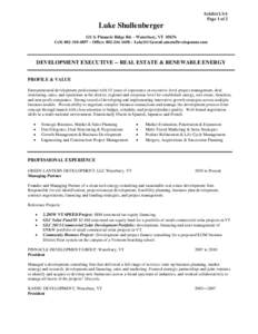 Exhibit LS-1 Page 1 of 2 Luke Shullenberger 121 S. Pinnacle Ridge Rd. - Waterbury, VT[removed]Cell: [removed] – Office: [removed] – [removed]