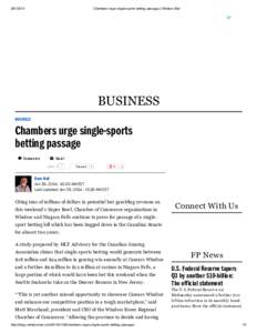 [removed]Chambers urge single-sports betting passage | Windsor Star BUSINESS BUSINESS