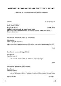 ASSEMBLEA PARLAMENTARE PARITETICA ACP-UE Commissione per lo sviluppo economico, le finanze e il commercio[removed]AP100.507/AM1-47