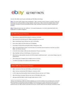    	
      Q2	
  FAST	
  FACTS	
  