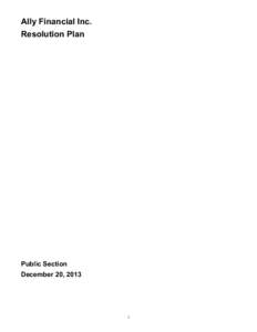 Ally Financial Inc. Resolution Plan Public Section December 20, 2013