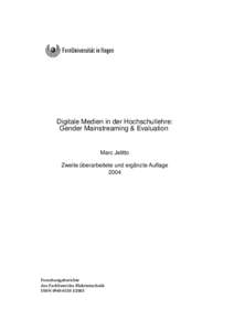 Digitale Medien in der Hochschullehre - Gender Mainstreaming und Evaluation