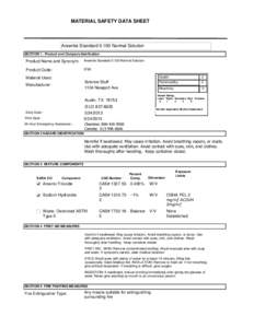 MATERIAL SAFETY DATA SHEET  Arsenite Standard[removed]Normal Solution SECTION 1 . Product and Company Idenfication  Product Name and Synonym: