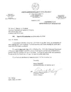 Mississippi Insurance Department Report of Examination of AMERICAN FEDERATED LIFE INSURANCE COMPANY as of
