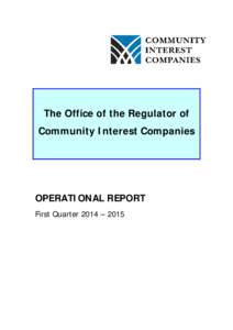 Community Interest Companies: Fist Quarter April - July 2014