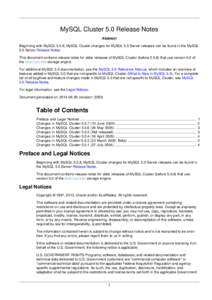 MySQL Cluster 5.0 Release Notes