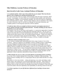 Inclusive Teaching Faculty Interview