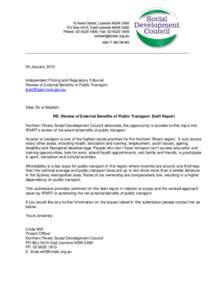 NRSDC Submission to IPART’s Review of the External Benefits of Public Transport-Draft Report