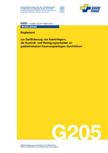 Schweizerischer Verein des Gas- und Wasserfaches	 Société Suisse de l’Industrie du Gaz et des Eaux	 Società Svizzera dell’Industria del Gas e delle Acque Swiss Gas and Water Industry Association		  G205 d