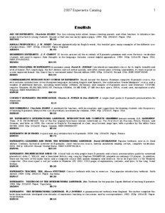 2007 Esperanto Catalog  1