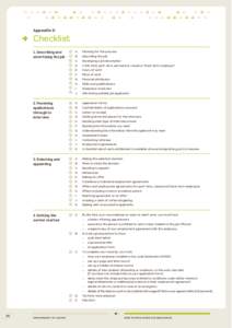 Appendix D  Checklist 1. Describing and advertising the job