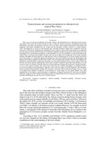 Q. J. R. Meteorol. Soc[removed]), 131, pp. 2337–2365  doi: [removed]qj[removed]Tropical plumes and extreme precipitation in subtropical and tropical West Africa