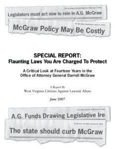 West Virginia / Attorney general / Warren McGraw / Attorney General of Virginia / Law / State governments of the United States / Darrell McGraw